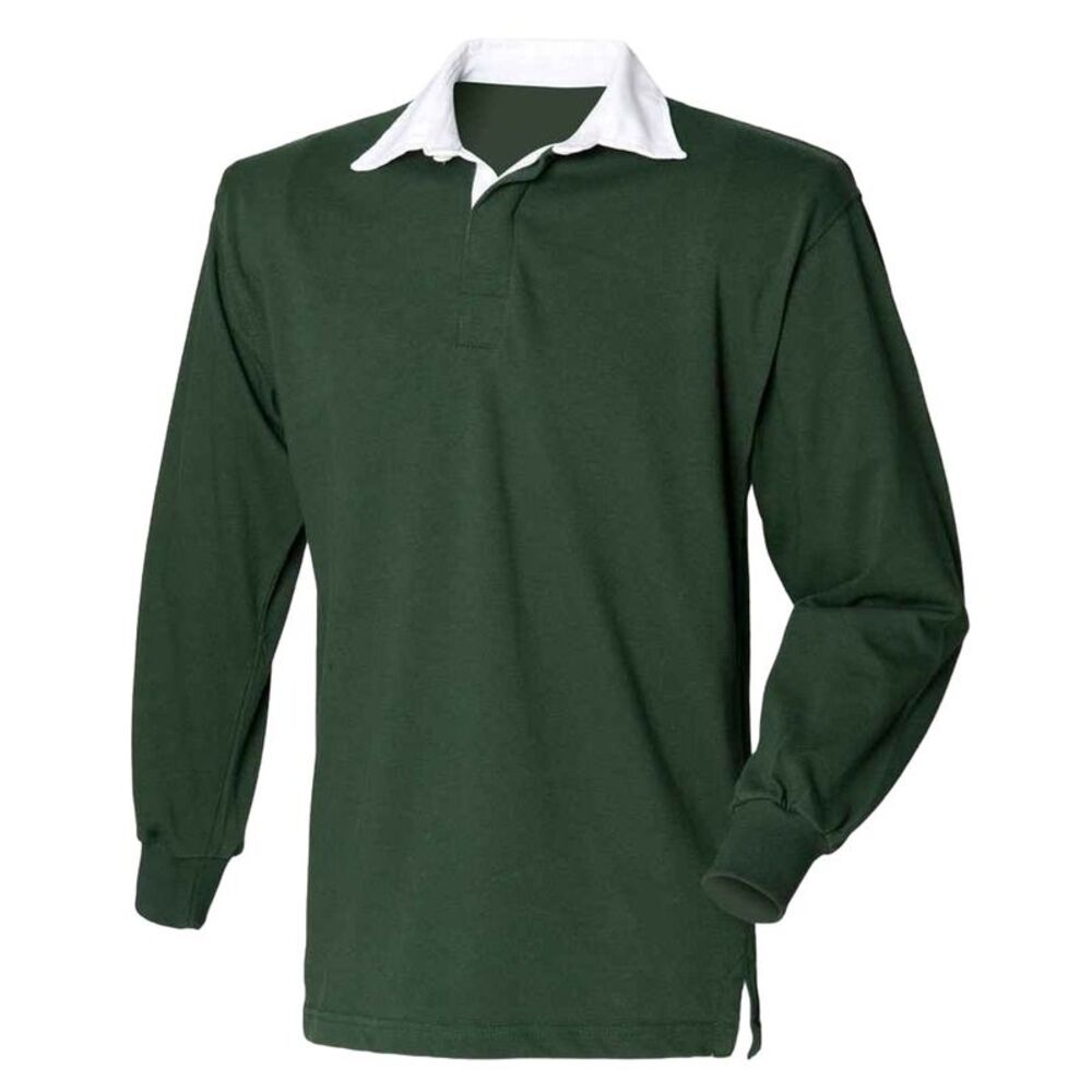 Front Row Mens Original Rugby Shirt / Bottle Green